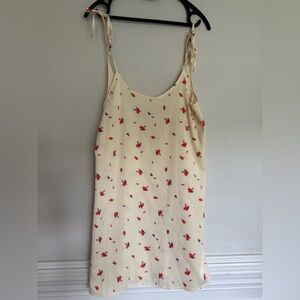 Urban Outfitters Cream Floral Chemise